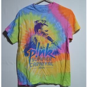Pink Summer Carnival Tour 2024 Tie Dye Shirt Size Small
